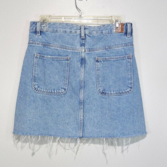 ZARA BUTTON FRONT DENIM MINI SKIRT MEDIUM - Picture 5 of 8